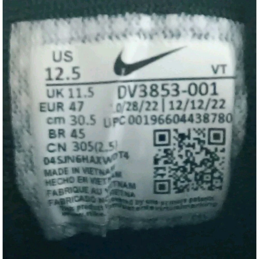 Nike Air Zoom Pegasus 40 Sneakers Mens Size 12.5 Shoes Black